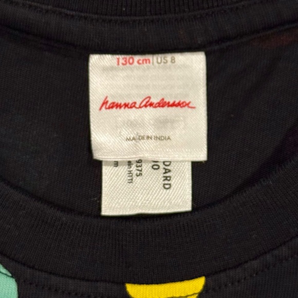 Hanna Andersson Long Sleeve T-Shirt Dress Girls 8 130cm Black Confetti Polka Dot - Picture 3 of 5